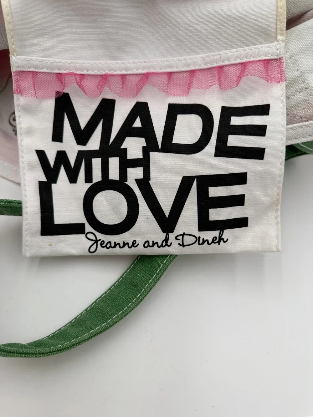 Goldie 7 Jeanne & Dineh Limited Edition Y2K Pink Green Striped Canvas Tote
